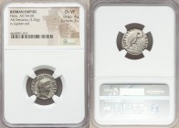 Nero (AD 54-68). AR denarius (17mm, 3.35 gm, 6h). NGC Choice VF 4/5 - 3/5. Rome, ca. AD 67-68. IMP NERO CAESAR-AVG P P, laureate head of Nero right / ...