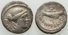 ANCIENT LOTS. Roman Republican. Ca. 119-48 BC. Lot of two (2) AR denarii. About VF, bankers mark-Choice VF. Includes: M. Furius L.f. Philus (ca. 119 B...