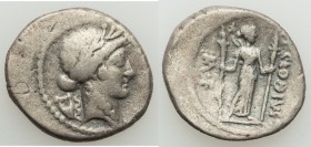 ANCIENT LOTS. Roman Republican. Ca. 60-42 BC. Lot of two (2) AR denarii. Fine. Includes: L. Cassius Longinus (ca. 60 BC), Fine // P. Clodius M.f. Turr...