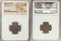 ANCIENT LOTS. Roman Empire. Ca. AD 307-363. Lot of eight (8) AE3 or BI nummi. NGC XF-AU, Silvering. Includes: Constantine I the Great (AD 307-337), vo...