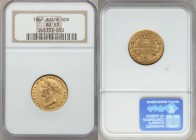 Victoria gold Sovereign 1867-SYDNEY AU53 NGC, Sydney mint, KM4, Fr-10. AGW 0.2353 oz.

HID09801242017