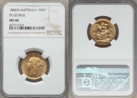 Victoria gold "St. George" Sovereign 1884-M MS60 NGC, Melbourne mint, KM7. AGW 0.2355 oz.

HID09801242017