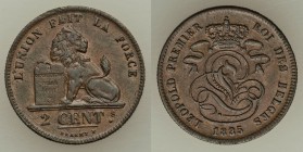 Leopold II 4-Piece Lot of Uncertified Assorted Centimes, 1) 2 Centimes 1835 - XF, KM4.1. 22mm. 3.63gm. 2) 2 Centimes 1836 - VF, KM4.2. 22mm. 3.65gm. 3...
