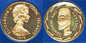 Elizabeth II gold Proof 100 Dollars 1979-FM, Franklin mint, KM25. Comes in the original Franklin mint packaging. AGW 0.2778 oz. From the Engelen Colle...