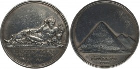 Napoleon silver "Conquest of Lower Egypt" Medal L'An VII (1798) XF, Lec-5, Hennin-850. By Brenet. 33mm. 16.42 grams. Nile river god reclining with put...