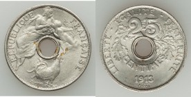 Republic nickel Essai 3-Piece Lot of Uncertified 25 Centimes UNC, 1) 1913-(a) - Paris mint, Maz-2143. 23mm. 5.10gm. Residue. 2) 1914-(a) - Paris mint,...