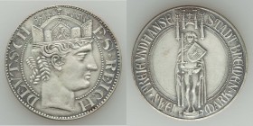 Bremen silver Pattern 2 Mark ND (c. 1935) UNC, cf. Schaaf-60a/G1 (silvered bronze). 28mm. 7.57gm. By Maximilian Dasio of Munich, crowned Germania righ...
