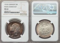 Hesse-Darmstadt. Ernst Ludwig 3 Mark 1910-A MS64 NGC, Berlin mint, KM375. Beautiful bronze-gold toning over lustrous surface, reverse semi-prooflike. ...