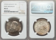Saxe-Meiningen. Georg II 3 Mark 1913-D MS62 NGC, Munich mint, KM203. From the Engelen Collection of World Coinage

HID09801242017