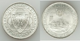 Weimar Republic "Magdeburg" 3 Mark 1931-A UNC, Berlin mint, KM72. 29mm. 14.91gm. Argent white coin. Commemorates the rebuilding of the city of Magdebu...