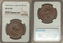 George III Penny 1807-SOHO MS65 Brown NGC, Soho mint, KM663, S-3780. Brilliant cartwheel luster over glossy surfaces. From the Engelen Collection of W...