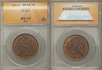 Victoria Penny 1866 MS62 Red and Brown ANACS, KM749.2. From the Engelen Collection of World Coinage

HID09801242017