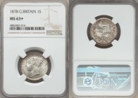 Victoria Shilling 1878 MS63+ NGC, KM734.2, S-3906A. Die #3. Lovely young head style with much luster and just a hint of lavender-gray toning. From the...