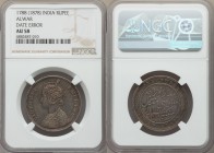 Alwar. Mangal Singh Rupee 1788 (1878) AU58 NGC, KM45. This is the error date, it should have been 1878. From the Engelen Collection of World Coinage

...