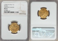 Venice. Ludovico Manin (1789-1797) gold Zecchino ND MS62 NGC, KM755, Fr-1445. 3.52gm. S · M · VENET DVX LVDOV · MANIN, St. Mark standing right, blessi...