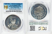 Estados Unidos Mint Error - Double-Struck silver Proof Pattern 100000 Pesos 1990-Mo PR65 Cameo PCGS, Mexico City mint, KM-Pn245 var (silver plain edge...