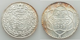 'Abd al-Hafiz Rial (10 Dirhams) AH 1329 (1911)-(Pa) AU, Paris mint, Y25. 38mm. 24.90gm. Lustrous Choice AU peripheral toning. From the Engelen Collect...
