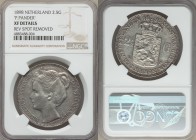 Wilhelmina I 2-1/2 Gulden 1898 XF Details (Reverse Spot Removed) NGC, Utrecht mint (halberd), KM123. An important one year type with the youthful port...