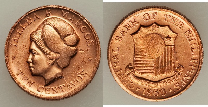 Republic 2-Piece Lot of Uncertified copper Pattern 10 Centavos UNC, 1) 10 Centav...