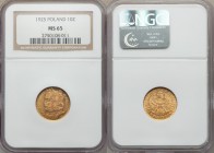 Republic gold 10 Zlotych 1925-(w) MS65 NGC, Warsaw mint, KM-Y32. AGW 0.0933 oz.

HID09801242017