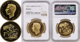 1937 Gold 5 Pounds (5 Sovereigns) Proof NGC PF 63*