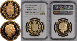 2002 Gold 5 Pounds (5 Sovereigns) Golden Jubilee Proof NGC PF 70 ULTRA CAMEO