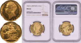 1823 Gold 2 Pounds (Double Sovereign) NGC MS 62