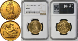 1887 Gold 2 Pounds (Double Sovereign) NGC MS 62