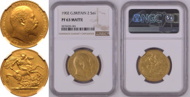 1902 Gold 2 Pounds (Double Sovereign) Matte proof NGC PF 63 MATTE