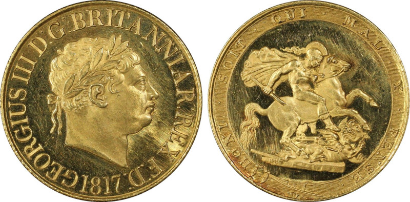 PR64 DCAM | UNITED KINGDOM. George III, 1760-1820. 
Gold Sovereign, 1817. Londo...