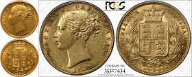 1858 Gold Sovereign PCGS AU58