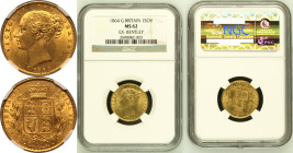 1864 Gold Sovereign NGC MS 62