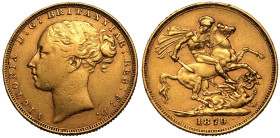 1879 Gold Sovereign Good very fine, cleaned R3 in Marsh