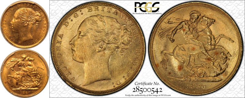 MS63 | UNITED KINGDOM. Victoria, 1837-1901. 
Gold sovereign, 1880. London. Shor...