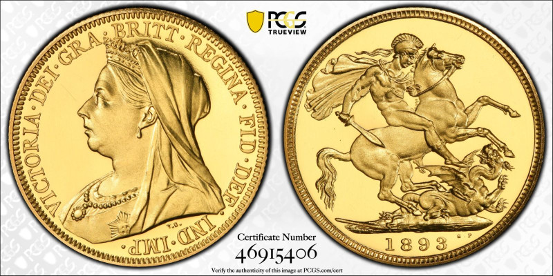 PR64 DCAM | UNITED KINGDOM. Victoria, 1837-1901. 
Gold Sovereign, 1893. London....