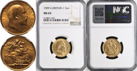 1909 Gold Sovereign NGC MS 63