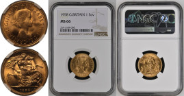 1958 Gold Sovereign NGC MS 66
