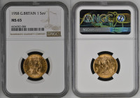 1958 Gold Sovereign NGC MS 65