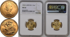 1963 Gold Sovereign NGC MS 66