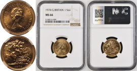 1974 Gold Sovereign NGC MS 66