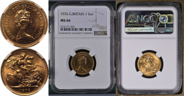 1976 Gold Sovereign NGC MS 66