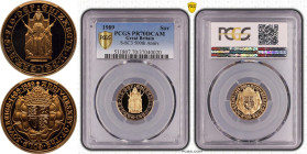 1989 Gold Sovereign 500th Anniversary Proof PCGS PR70 DCAM Box & COA