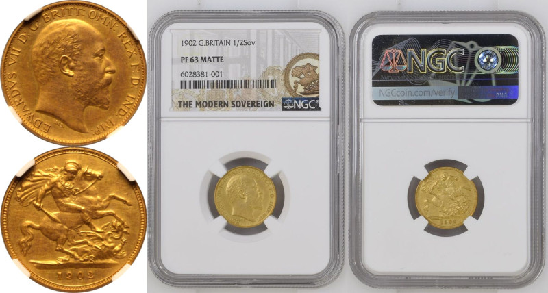 PF 63 MATTE | UNITED KINGDOM. Edward VII, 1901-10. 
Gold Half-Sovereign, 1902. ...