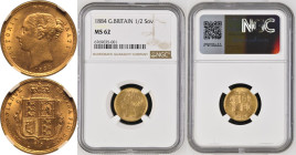 1884 Gold Half-Sovereign NGC MS 62