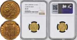 1825 Gold Half-Sovereign Laureate head NGC AU 55