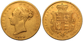 1845 Gold Half-Sovereign Good fine R3 in Marsh, Extremely Rare