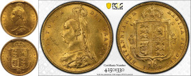 1887 Gold Half-Sovereign Imperfect J DISH L508 PCGS MS63