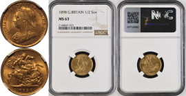 1898 Gold Half-Sovereign NGC MS 63