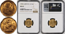 1908 Gold Half-Sovereign NGC MS 63