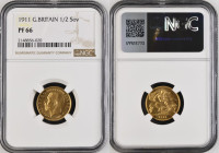 1911 Gold Half-Sovereign Proof NGC PF 66